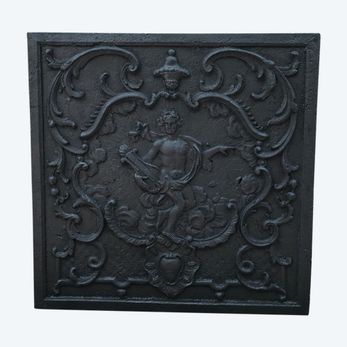 Large 18th century cast iron fireback