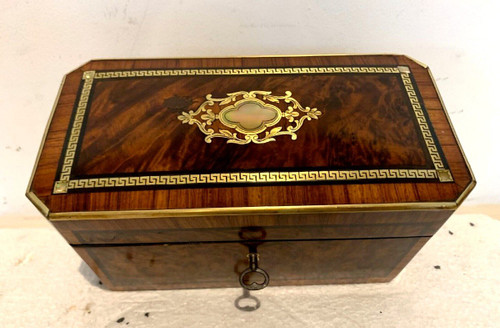 Napoleon III Tea Box Boulle Marquetry Box XIX Century