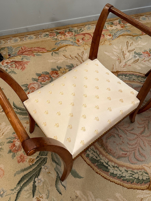Pair Of Curules Stools From The Directoire Period Around 1795