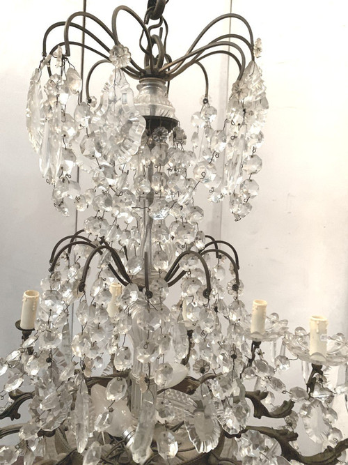 Chandelier With Pampilles With Twelve Points Of Light XX Century