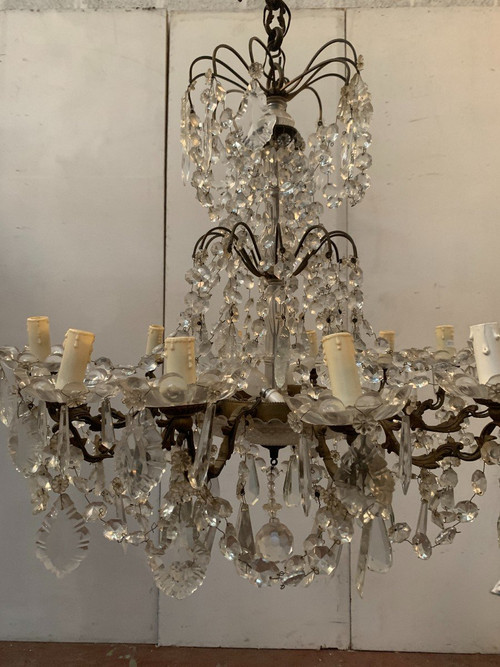 Chandelier With Pampilles With Twelve Points Of Light XX Century