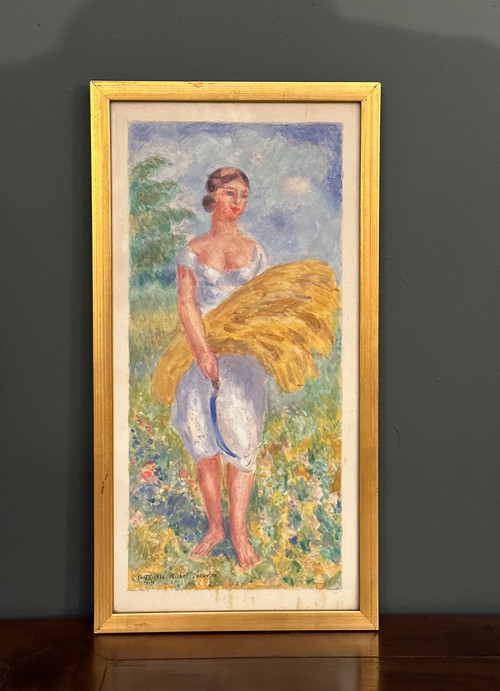Mikhail Yakovlev, Suite De Quatre Aquarelles Saisons Ecole Russe (1880 - 1942)