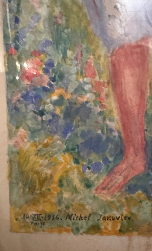 Mikhail Yakovlev, Suite De Quatre Aquarelles Saisons Ecole Russe (1880 - 1942)