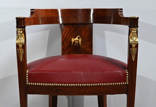 Fauteuil de Bureau en Acajou Clair, style Retour d’Égypte – Milieu XIXe