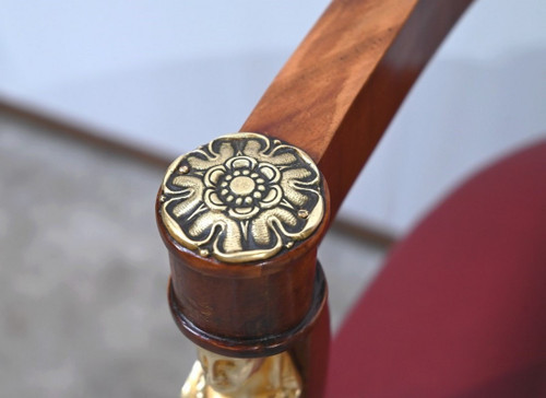 Fauteuil de Bureau en Acajou Clair, style Retour d’Égypte – Milieu XIXe