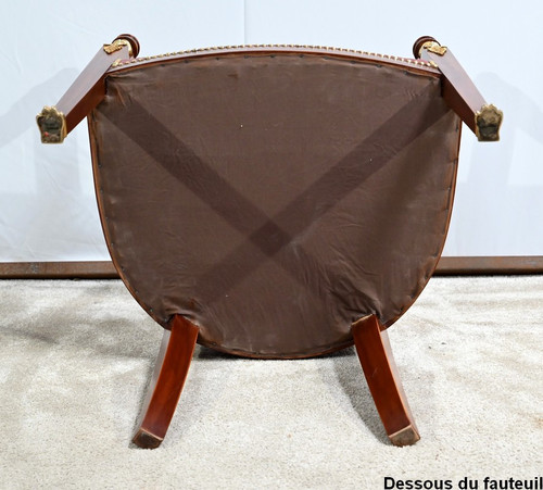 Fauteuil de Bureau en Acajou Clair, style Retour d’Égypte – Milieu XIXe