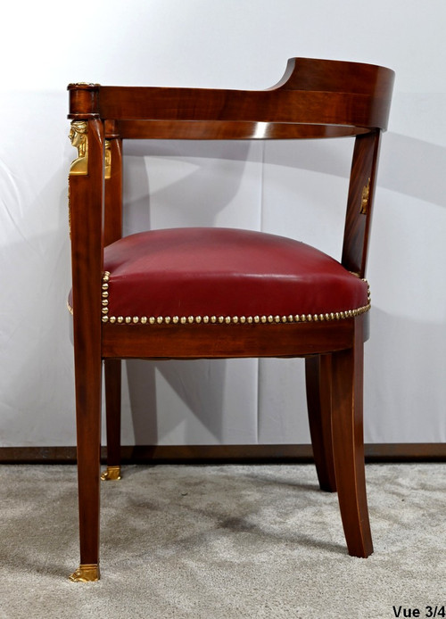 Fauteuil de Bureau en Acajou Clair, style Retour d’Égypte – Milieu XIXe