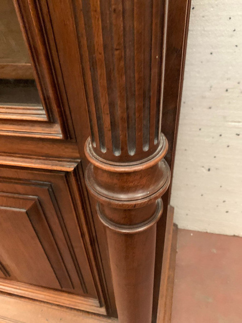 Library Showcase In Solid Walnut Showcase Napoleon III XIX Century