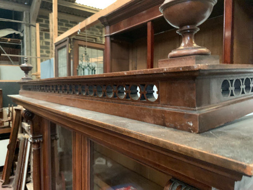Library Showcase In Solid Walnut Showcase Napoleon III XIX Century