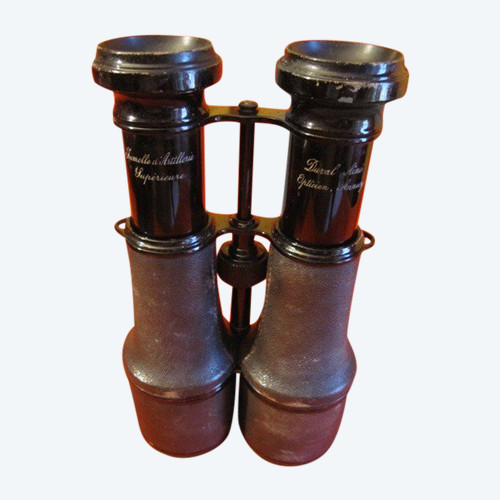 Superior military artillery binocular with box made by Duval Ainé in Annecy.