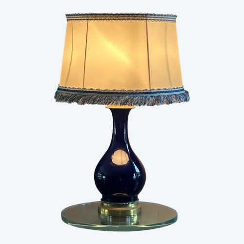 Sèvres, Lampe Bronze Porzellan Blau De Sevres Epoche XIXeme