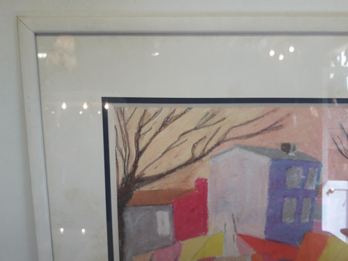 Tableau pastel paysage signée " Vacher paul " 20ème