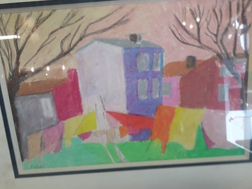 Tableau pastel paysage signée " Vacher paul " 20ème