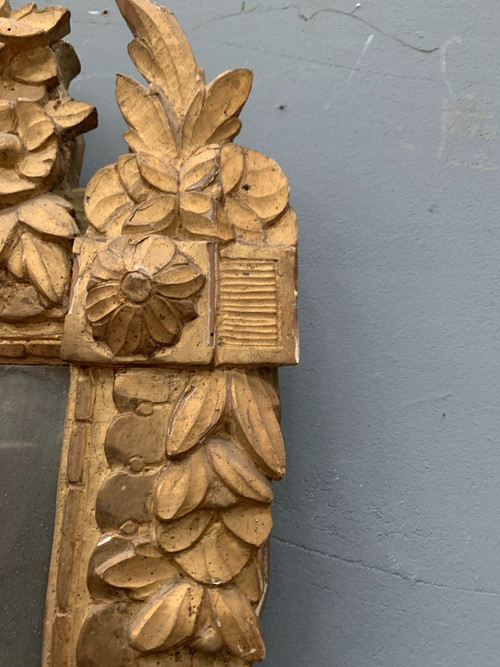 Miroir d'époque Louis XVI En Bois Doré XVIII Siècle