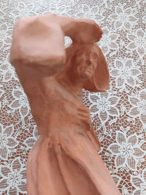 Sulpture personnage en Terre cuite signé Yvon ROY (1904/1968)