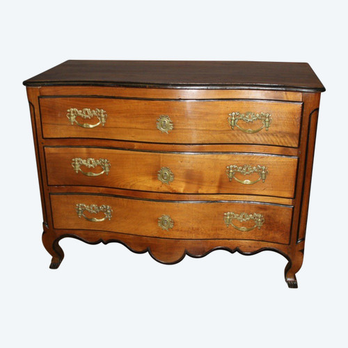 Louis XV Grenoble curved chest of drawers in walnut XVIII