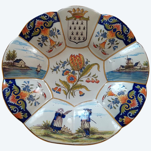 Octagonal ceramic dish from Devres late 19th century