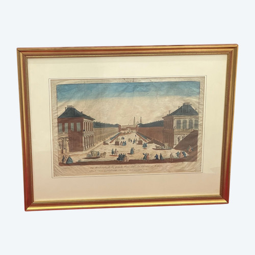 Painting Engraving Optical view Place Carrière Nancy XVIII ème