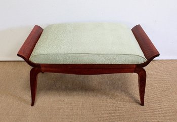  Set di 3 pezzi, coppia di poltrone a ponte e sgabello, Art Déco - 1940