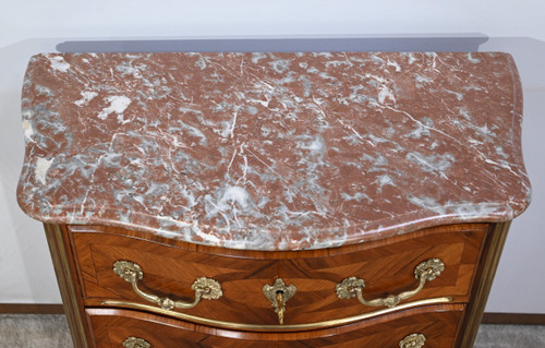 Petite Commode Tombeaux d’entre-deux en Bois de Violette et de Bois de Rose, style Louis XIV – 2ème moitié du XIXe