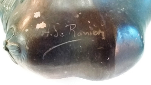 Grand Vase Terre Cuite Art Nouveau allégorie à la source et signé Aristide De Ranieri numéroté à l’arrière 227 