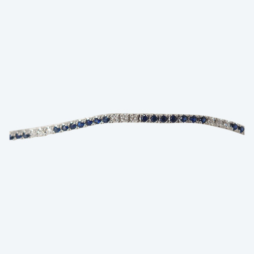 Bracelet In White Gold Sapphires And Diamonds