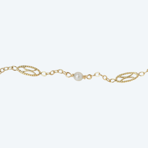 Bracelet In Yellow Gold And Cultured Pearls