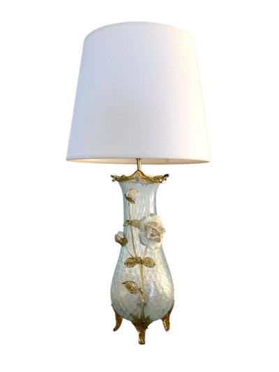 Coppia di vasi a lampada in vetro granito, Manufacture de Clichy, Art Nouveau