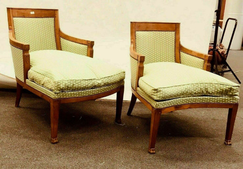 Duchesse Brisée De Style Directoire En Bois Naturel XX Siècle