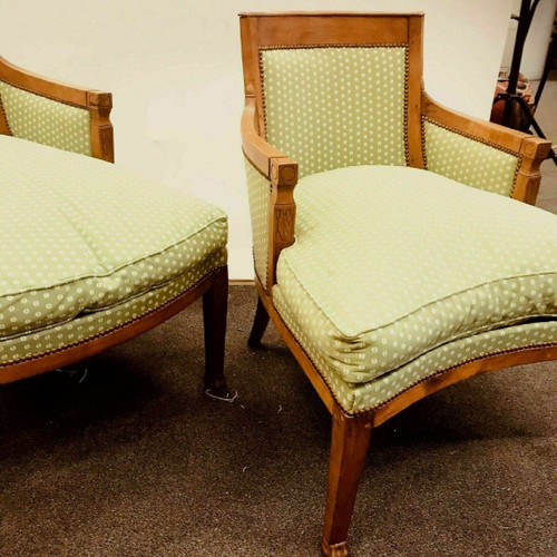 Duchesse Brisée De Style Directoire En Bois Naturel XX Siècle