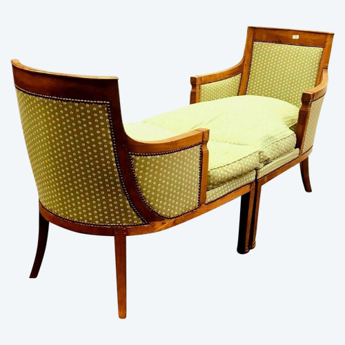 Duchesse Brisée De Style Directoire En Bois Naturel XX Siècle