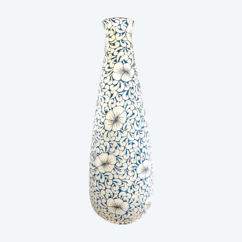 Große Vase aus Glas, Glashütte LEUNE (1861-1930) Jugendstil