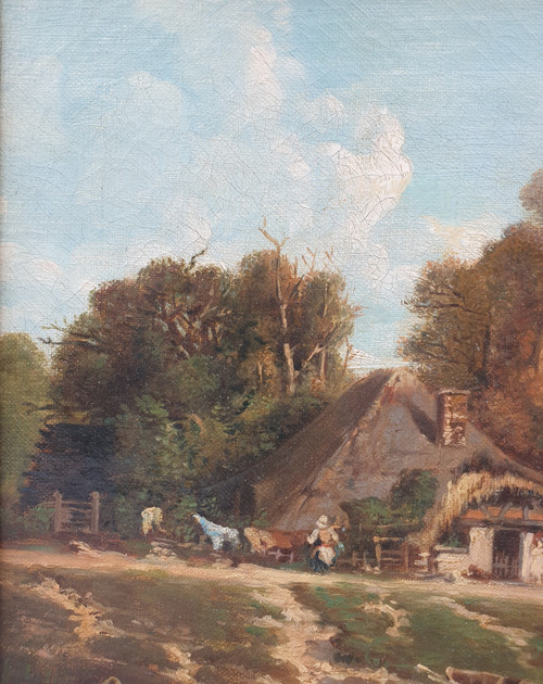 Théophile Clément BLANCHARD - Paysage en Normandie 