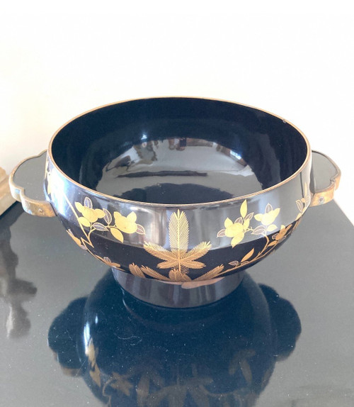Bol à eau laqué Noir et Or, Japon Période Meiji
