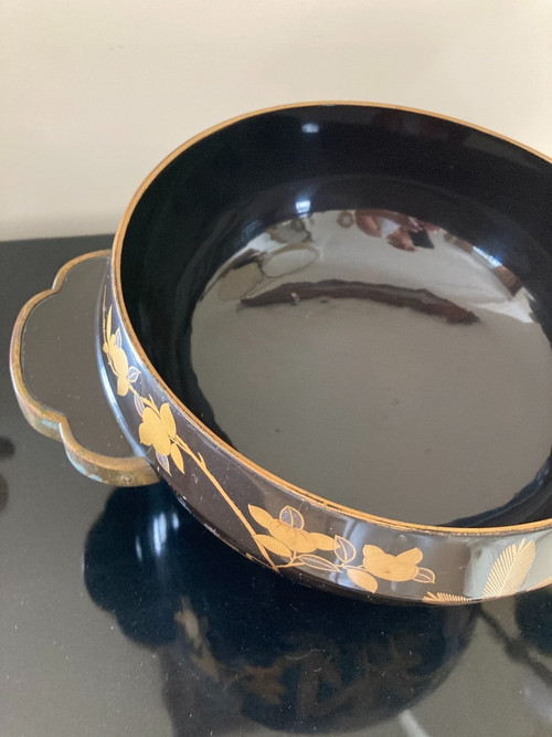 Bol à eau laqué Noir et Or, Japon Période Meiji
