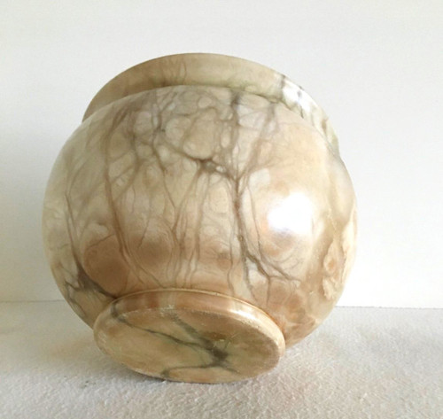 Tripod Base, Wrought Iron And Marble Pot Cover, Late 19th C.