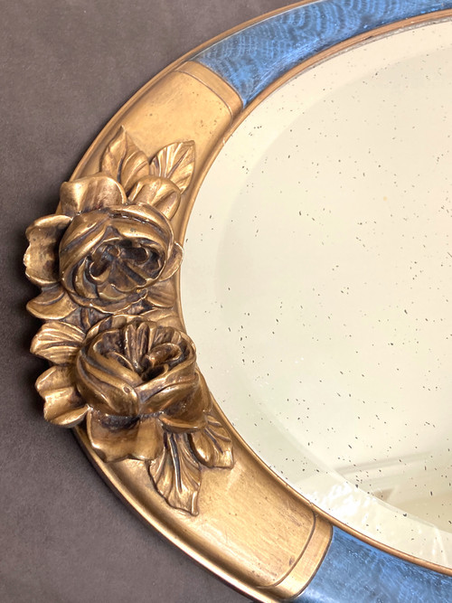 Miroir en bois et stuc, Période Art Déco