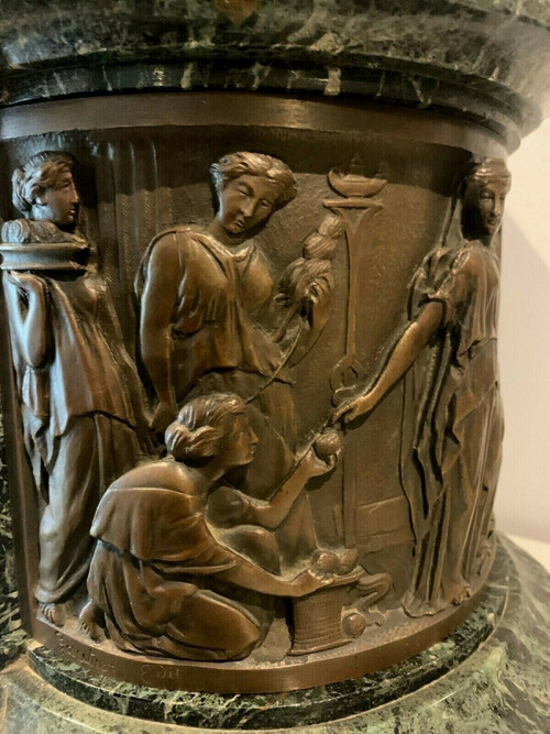 Imposante Uhr Aus Bronze Und Marmor J Feuchere Verleger Gauthier XIX Jahrhundert