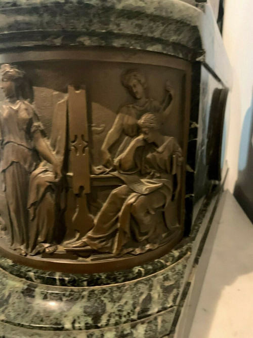 Imposante Uhr Aus Bronze Und Marmor J Feuchere Verleger Gauthier XIX Jahrhundert