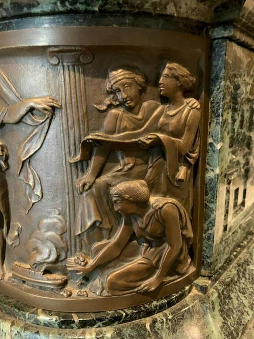 Imposante Uhr Aus Bronze Und Marmor J Feuchere Verleger Gauthier XIX Jahrhundert