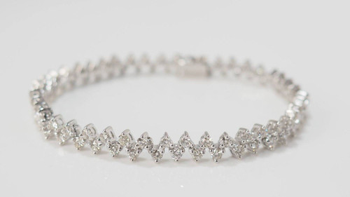 Bracciale River In Oro Bianco E Diamanti