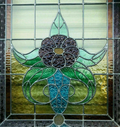 Séparation De Trois Portes En Vitraux Art Déco Epoque 1900
