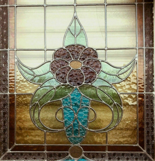 Séparation De Trois Portes En Vitraux Art Déco Epoque 1900