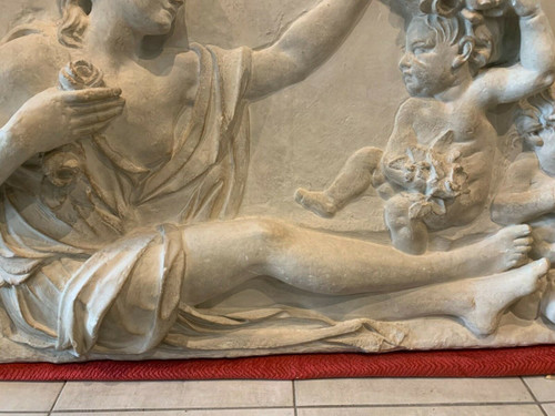 Bas Relief En Stuc A Décor d'Une Scène A l'Antique XX Siècle