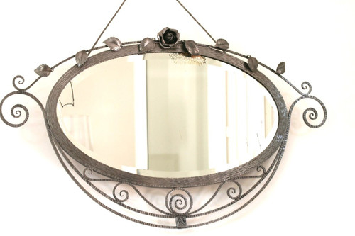 Miroir Fer Forgé Battu Brossé