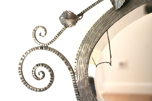 Miroir Fer Forgé Battu Brossé