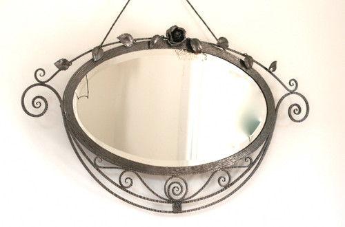 Miroir Fer Forgé Battu Brossé