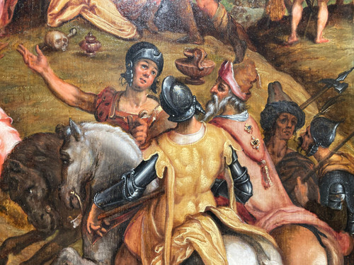 Dipinto Religioso - La Crocifissione - Scuola Olandese 1600 circa