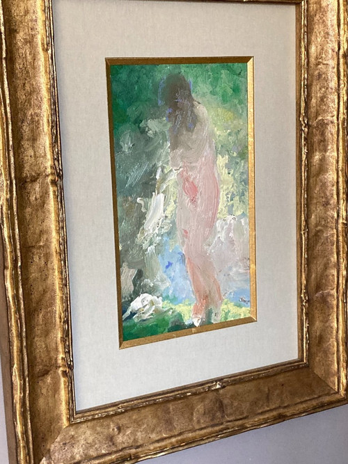 Peinture d'Une Baigneuse Nue, Attribué à Chmaroff Pavel