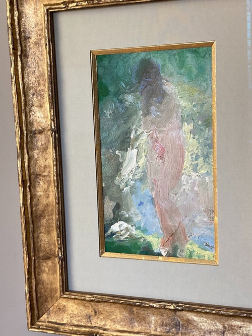 Peinture d'Une Baigneuse Nue, Attribué à Chmaroff Pavel